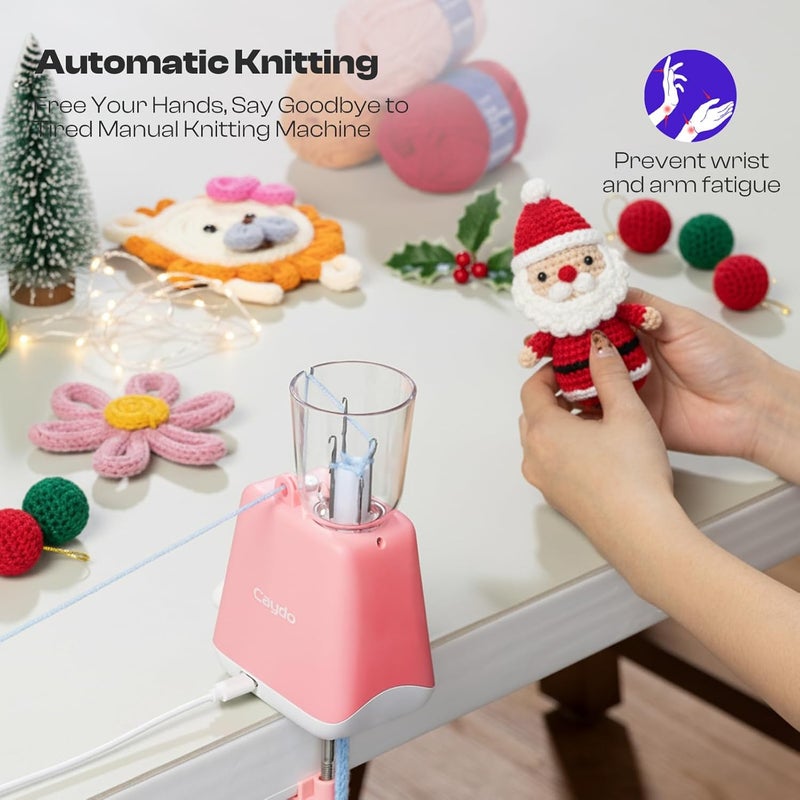 Caydo i Cord Knitting Machine, Electric iCord Maker Tool with Adequate Tension, i-Cord Knitter Machine, Automatic Knitting Yarns to i-Cords, Efficiently DIY Knitting Machine for Crocheters(Patented) - Image 2